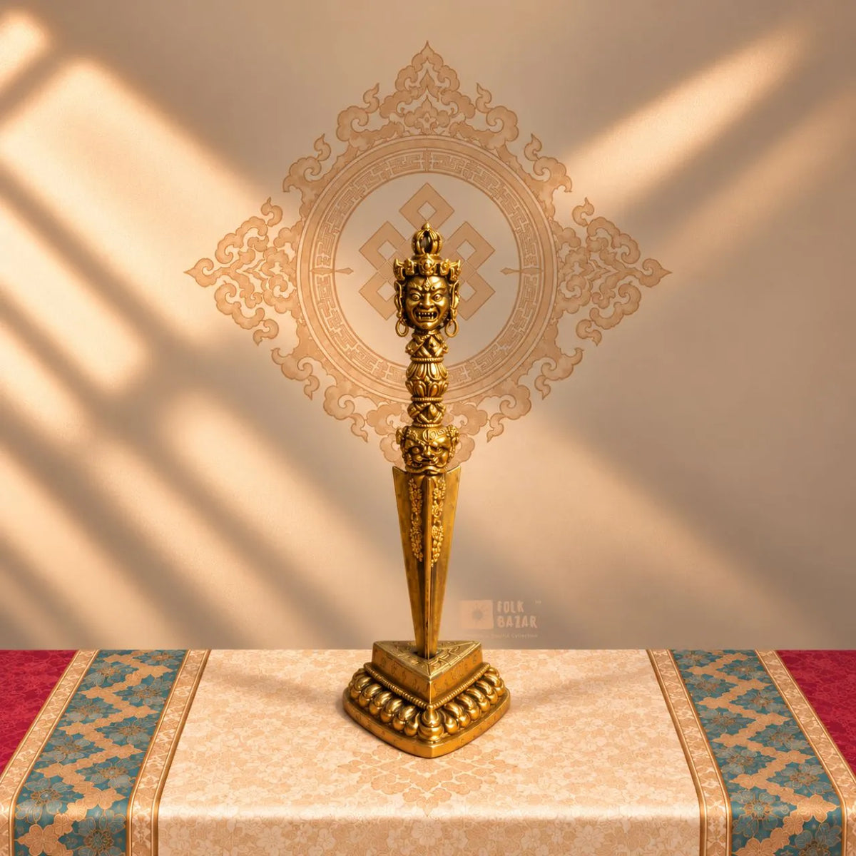 Brass Phurba with Stand