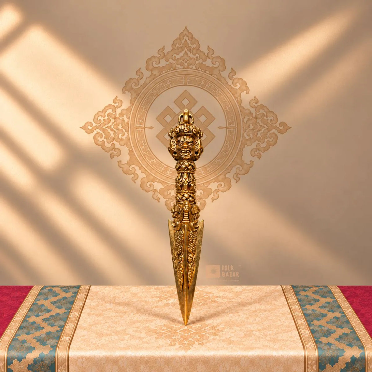 Fine Carved Copper Phurba