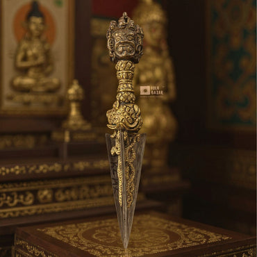 Fine Carved Brass Phurba