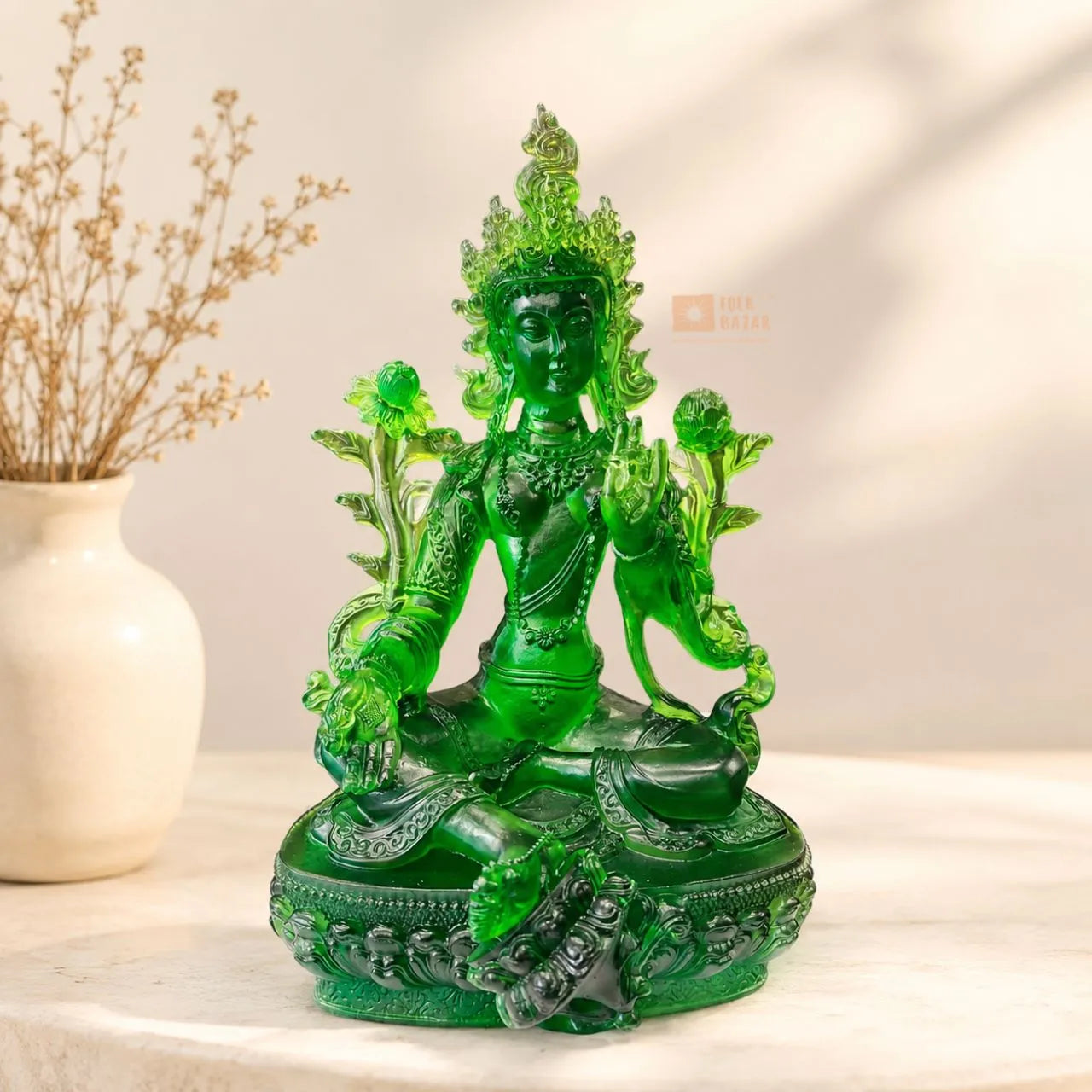 Green Tara Resin Statue