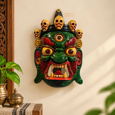 Handcrafted Wooden Mahakala Wall Hanging