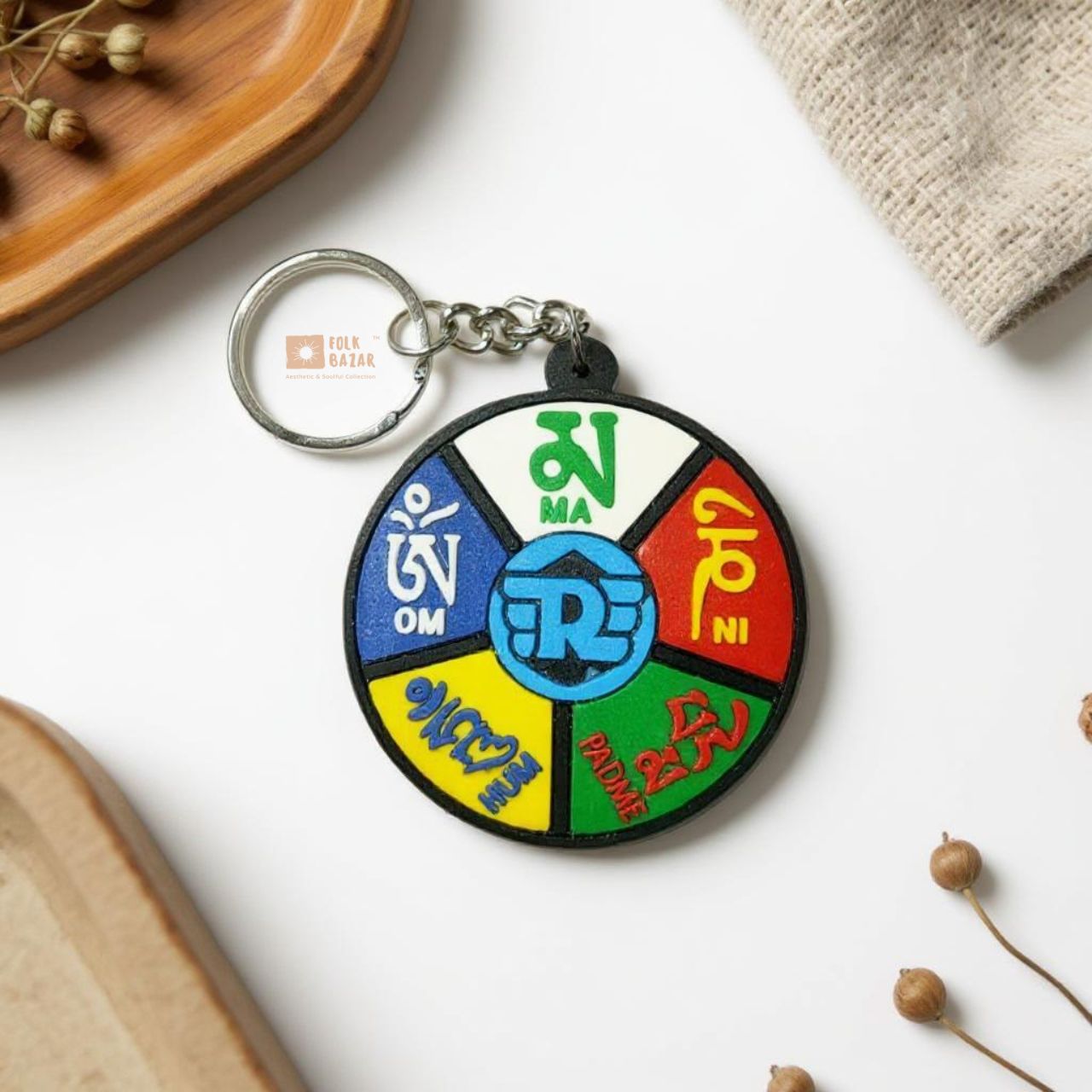 Royal Enfield Om mani padme hum Keychain