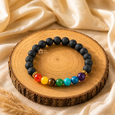 Lava and 7 Chakra Bracelet