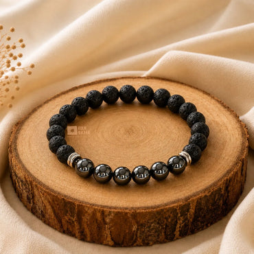 Lava and Hematite Bracelet