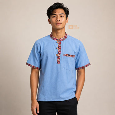 Men Limbu Shirt - Blue