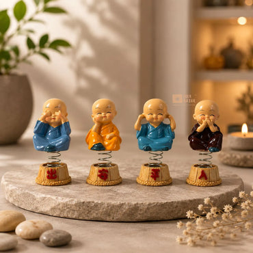 Set of 4 Monk Figures