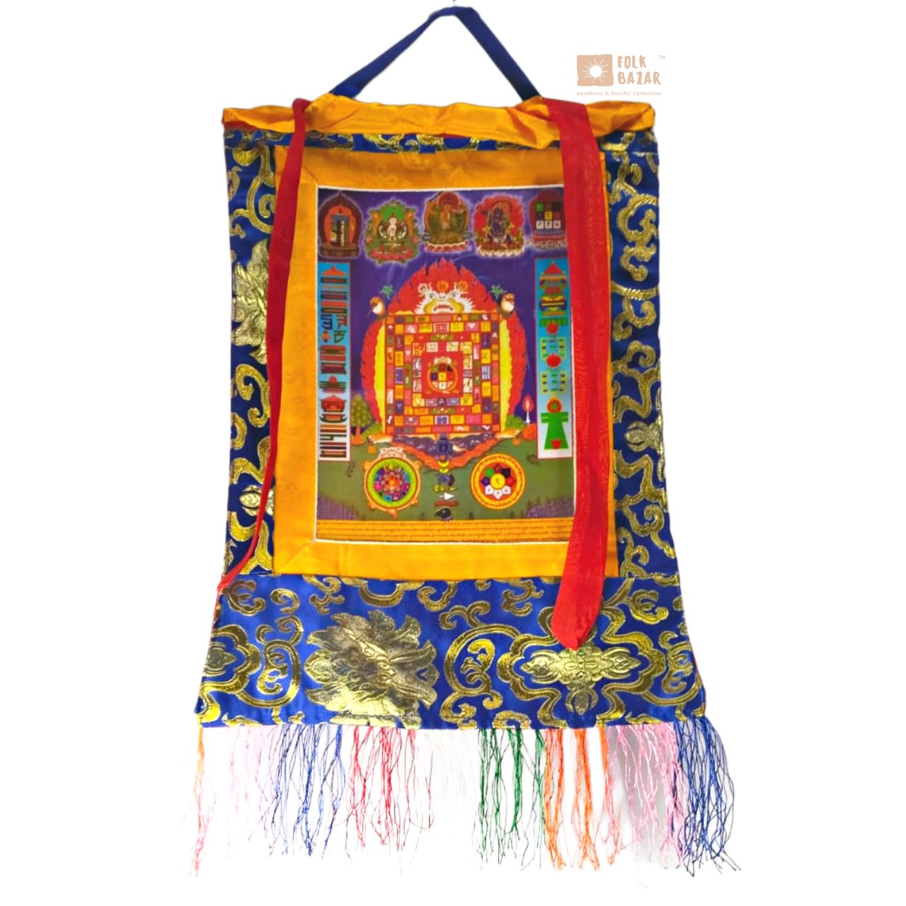 Shiva Khorlo - Brocade Computer Canvas Printed Thangka