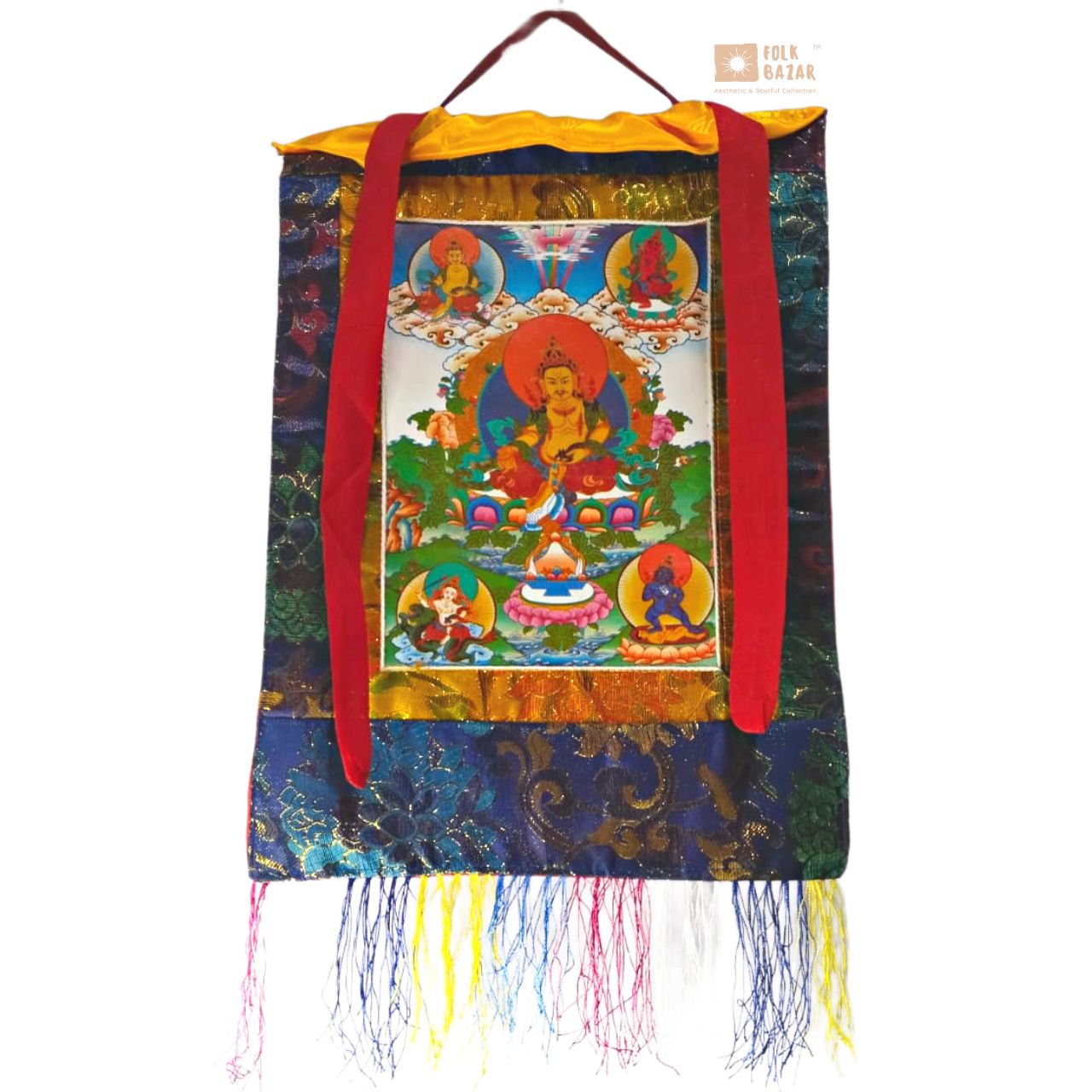 Zambhala - Brocade Computer Canvas Printed Thangka