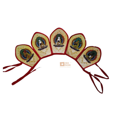 Tibetan Buddhism 5 Buddhas Crown / Ringa / Ritual Cap