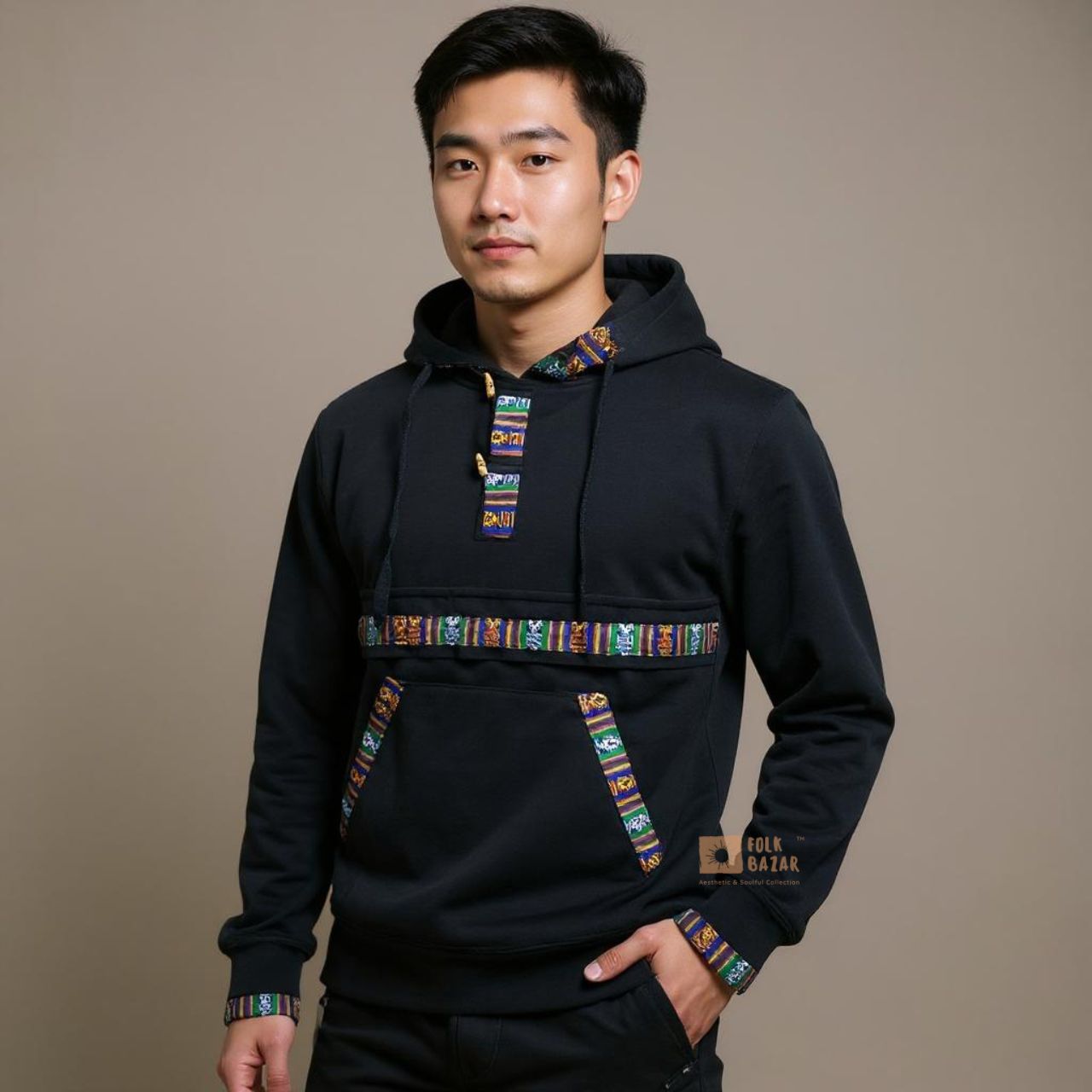 Unisex Cotton Hoodie - Black