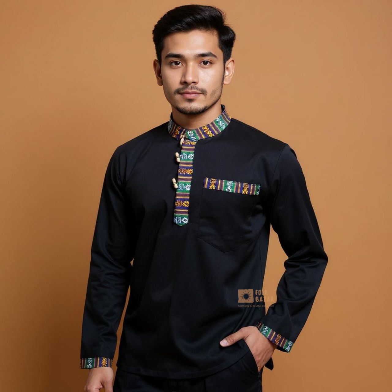 Unisex Cotton Kurta - Black