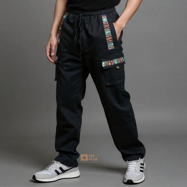 Unisex Black Cargo Pant