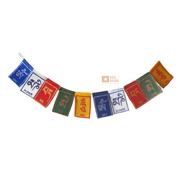 Velvet Om Mani Padme Hum printed Prayer Flag (for Bike/ Scooty)