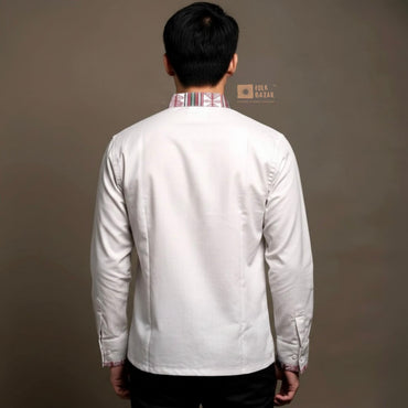 White Cotton Khenja Shirt