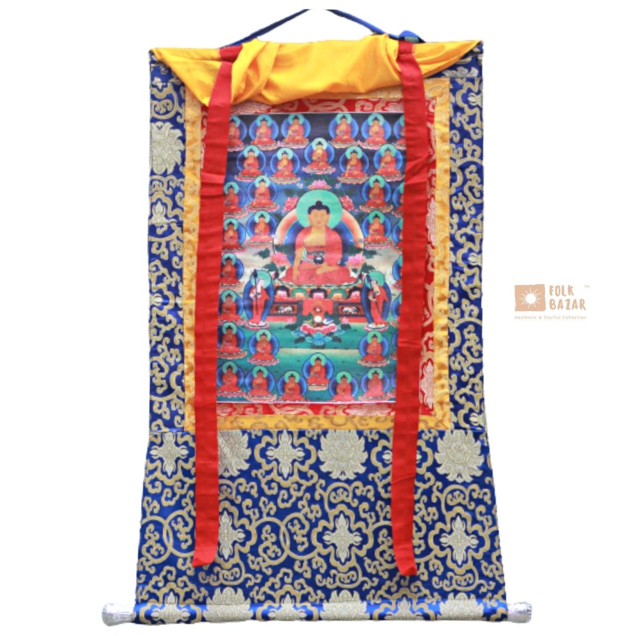 35 Buddha - Brocade Computer Canvas Printed Thangka