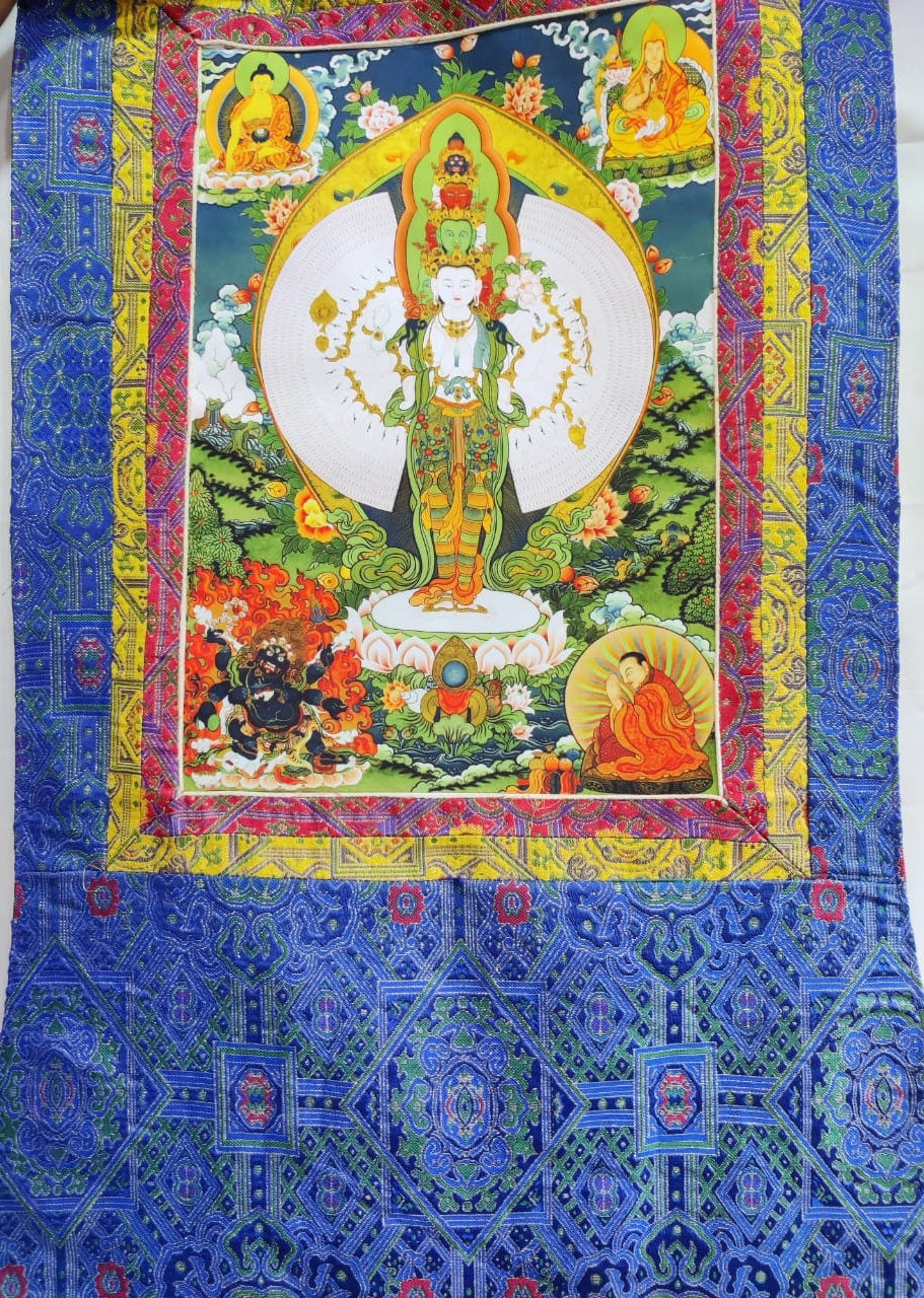 Dookar - Brocade Computer Canvas Printed Thangka