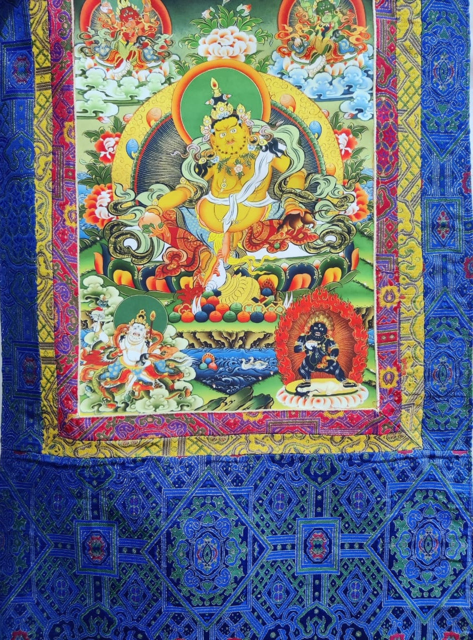 Zambhala - Brocade Computer Canvas Printed Thangka