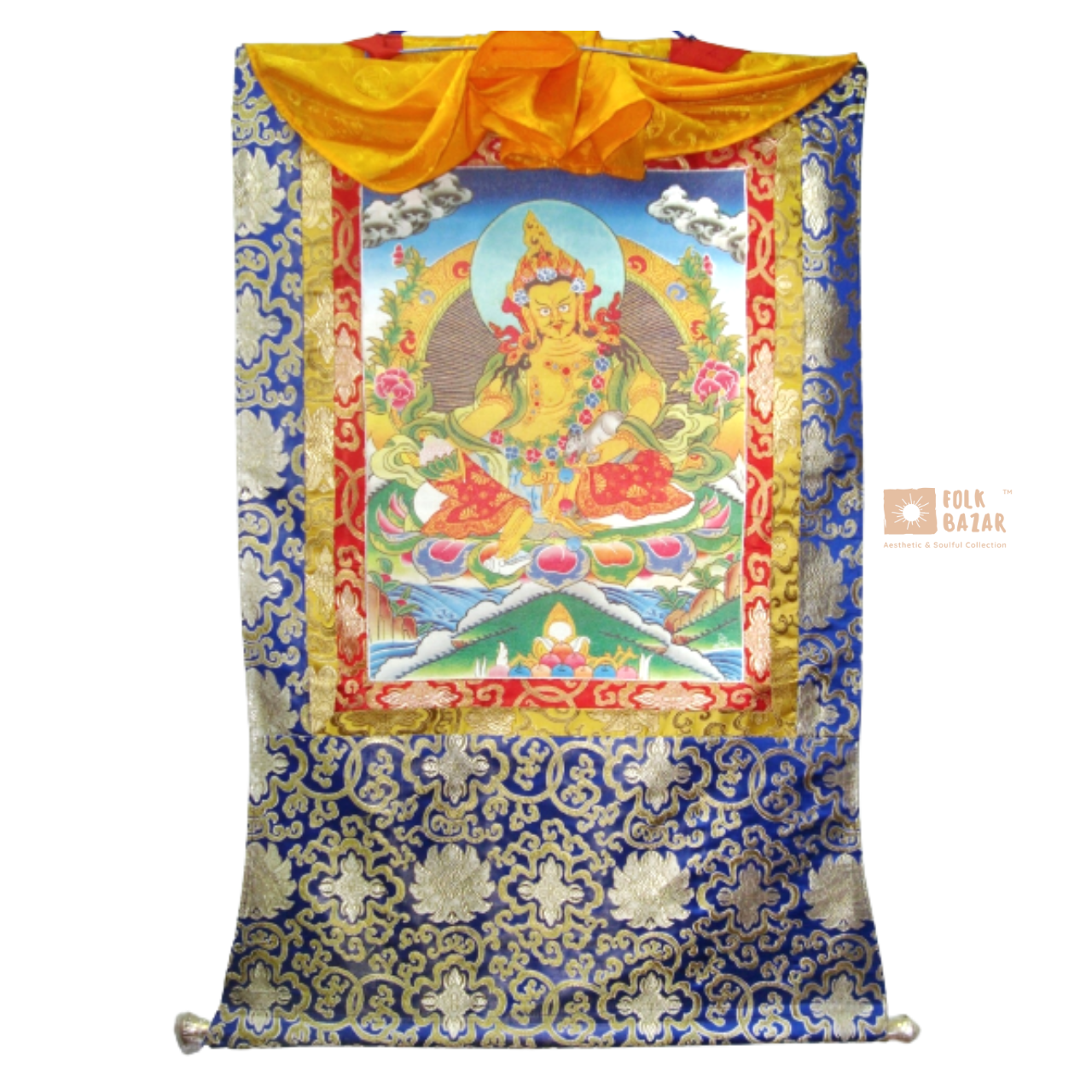 Zambhala - Brocade Computer Canvas Printed Thangka