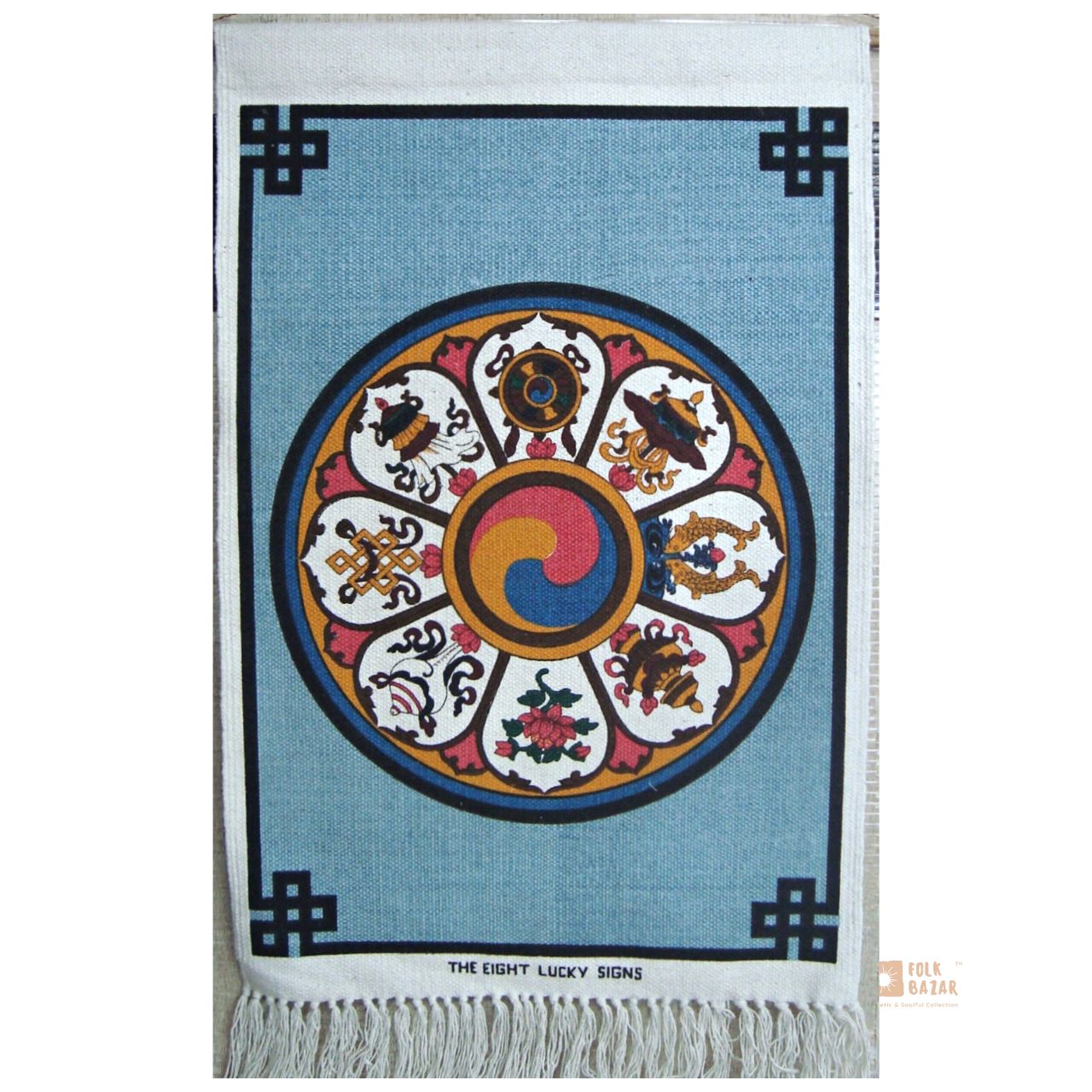 The Eight Lucky Signs (Jute Wall Hanging)