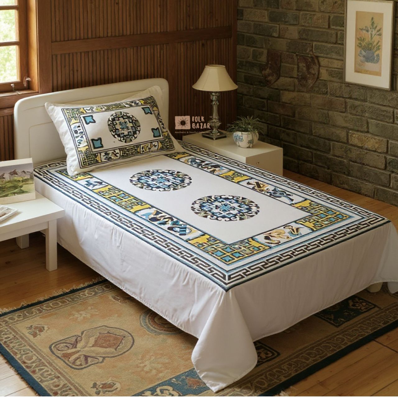 Bed & Pillow covers for Single Bed (Set of 2)