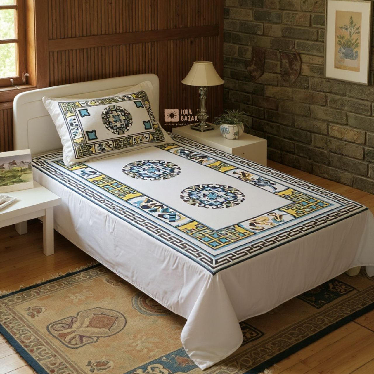 Bed & Pillow covers for Single Bed (Set of 2)