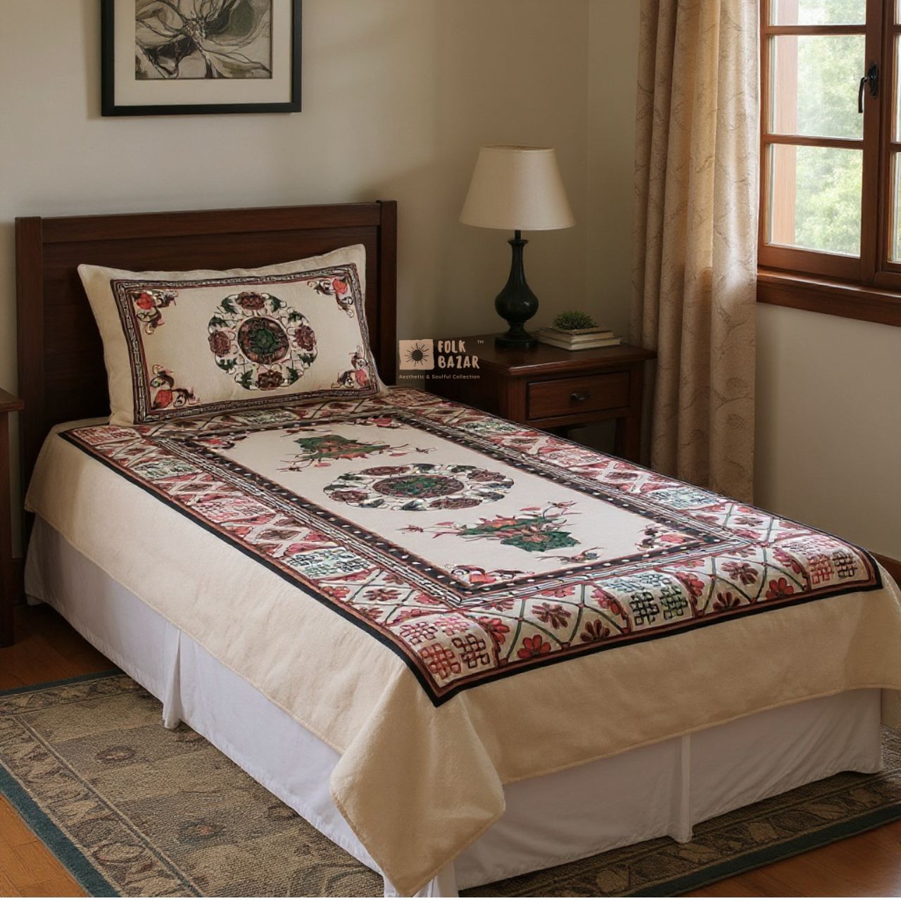 Bed & Pillow covers for Single Bed (Set of 2)