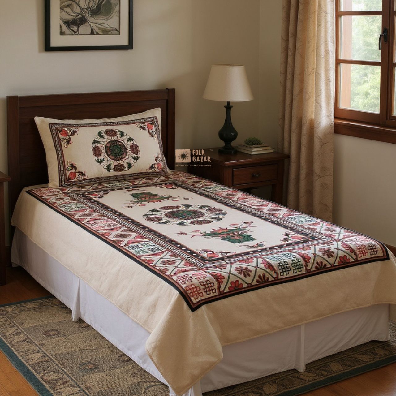 Bed & Pillow covers for Single Bed (Set of 2)