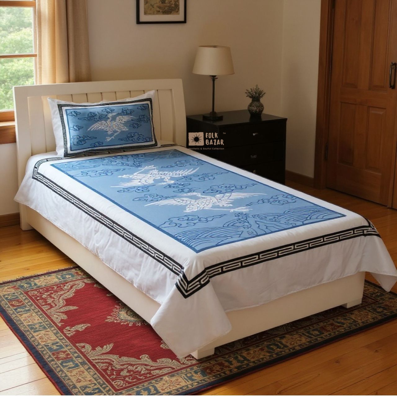 Bed & Pillow covers for Single Bed (Set of 2)