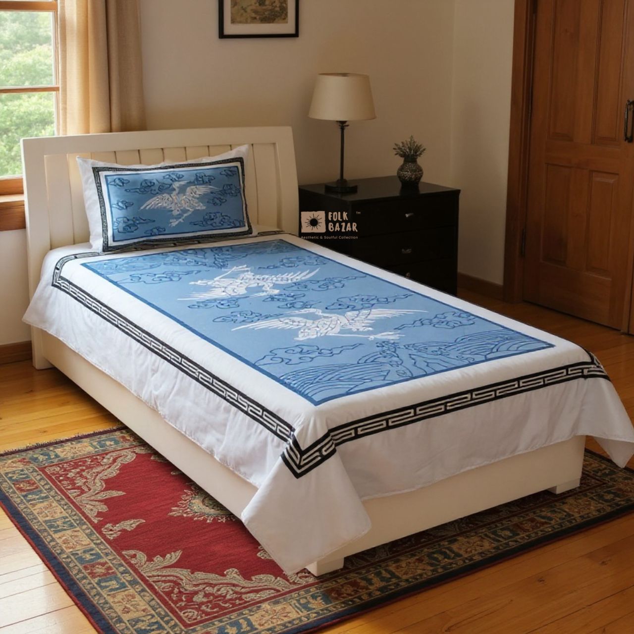 Bed & Pillow covers for Single Bed (Set of 2)