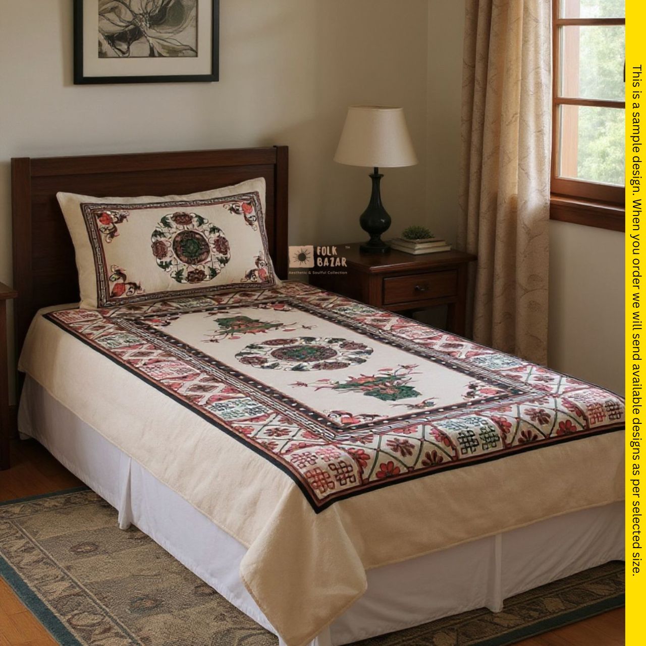 Bed & Pillow covers for Single Bed (Set of 2)