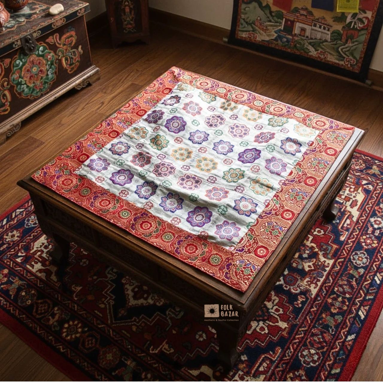Brocade Mat for Table Top/ Pooja Aasan