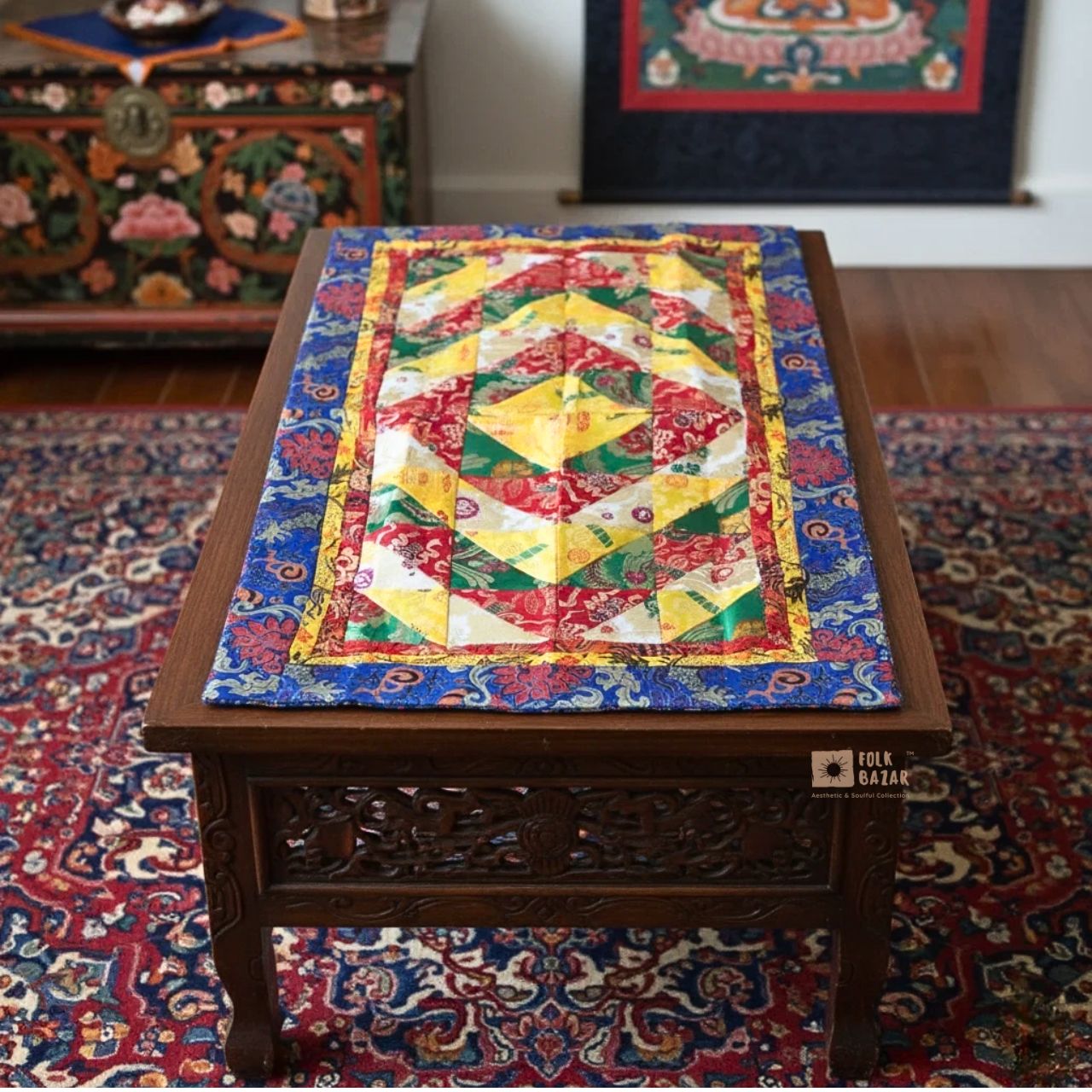 Brocade Mat for Table Top/ Pooja Aasan