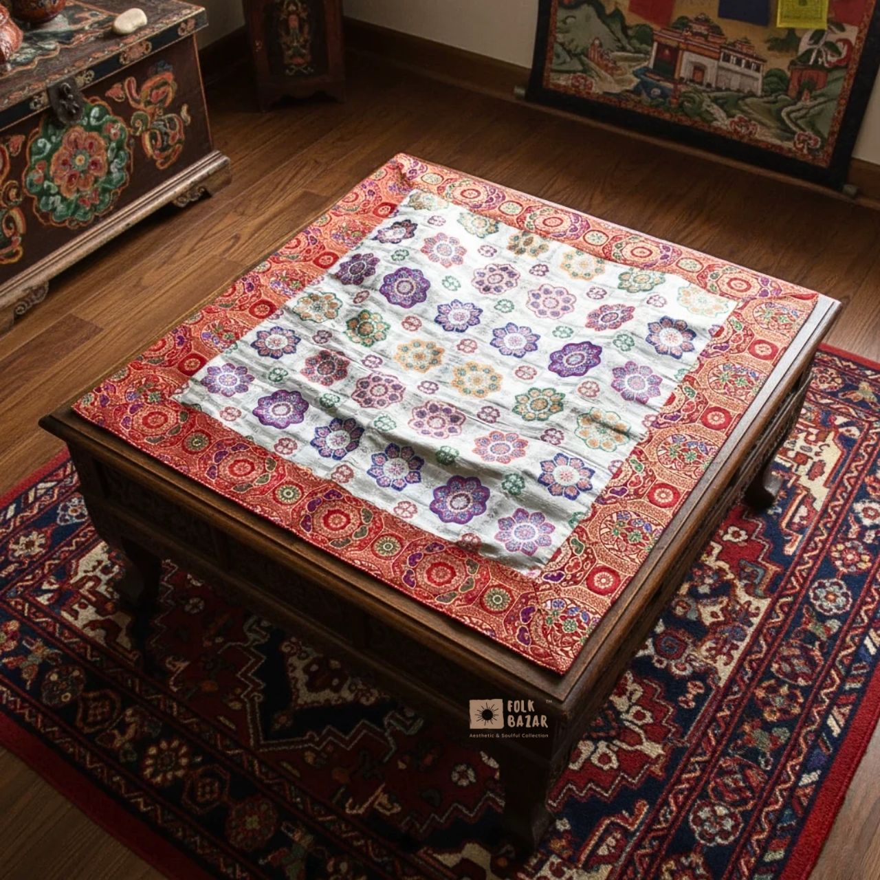 Brocade Mat for Table Top/ Pooja Aasan