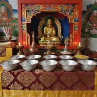 Carved Aluminium Ting (Offering bowl) (Set of 7)