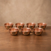 Carved Copper Ting (Offeringbowl) (Set of 7)