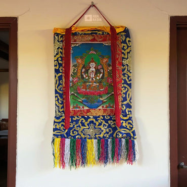 Chengresi - Brocade Computer Canvas Printed Thangka