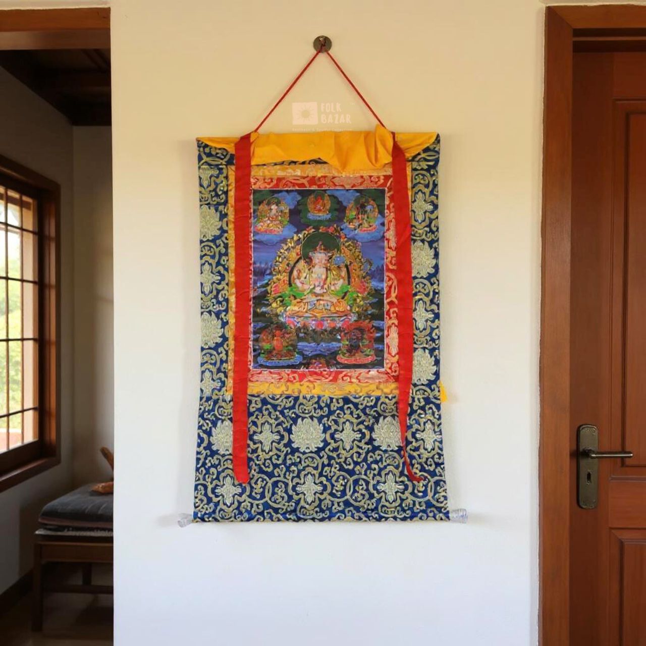 Chengresi - Brocade Computer Canvas Printed Thangka