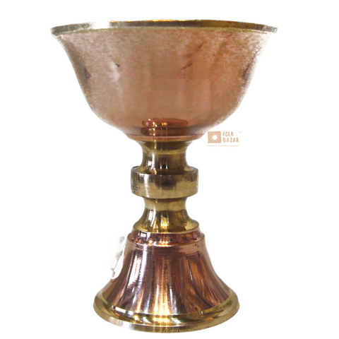 Copper Polished Brass Butter Lamp