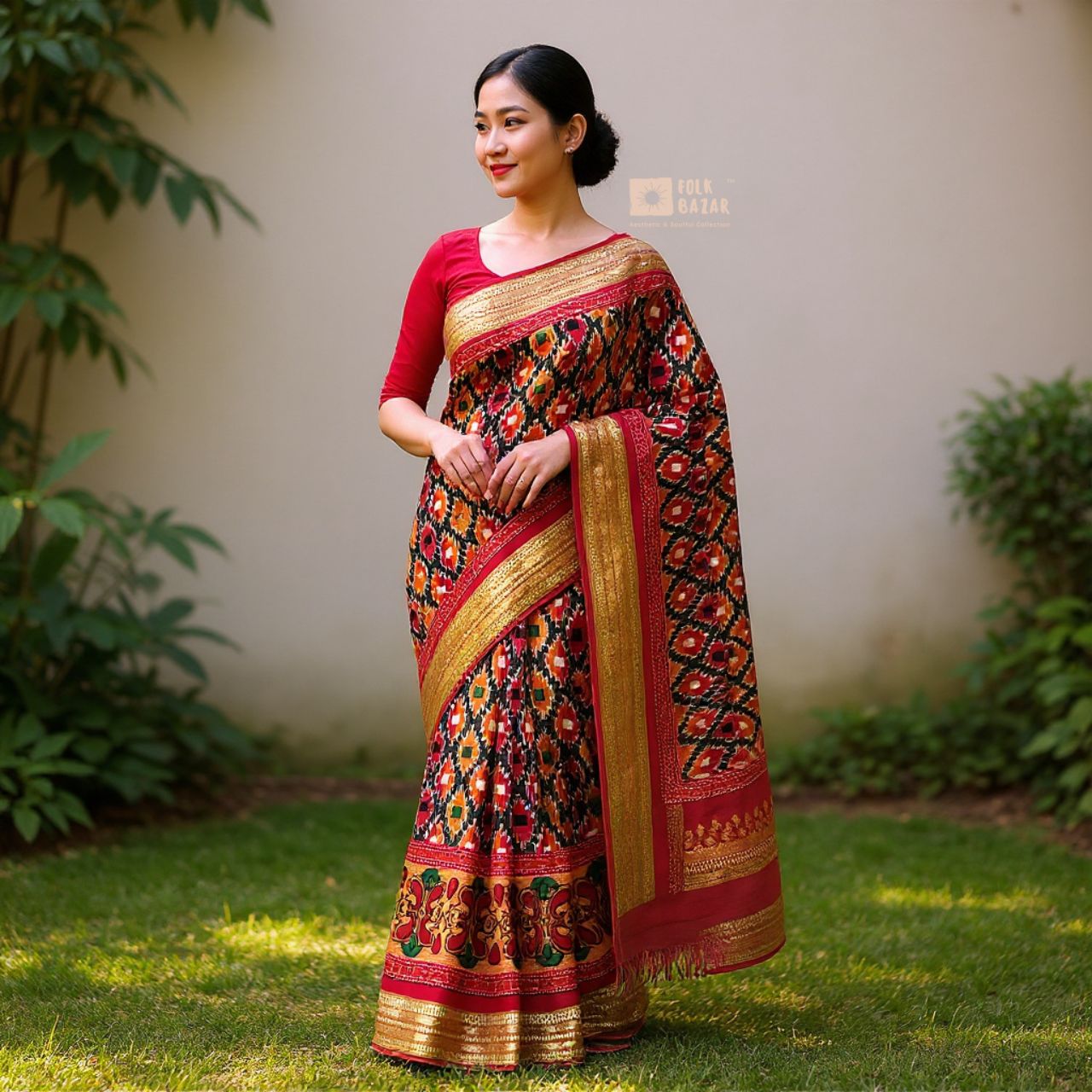 Dhaka Saree with Blouse