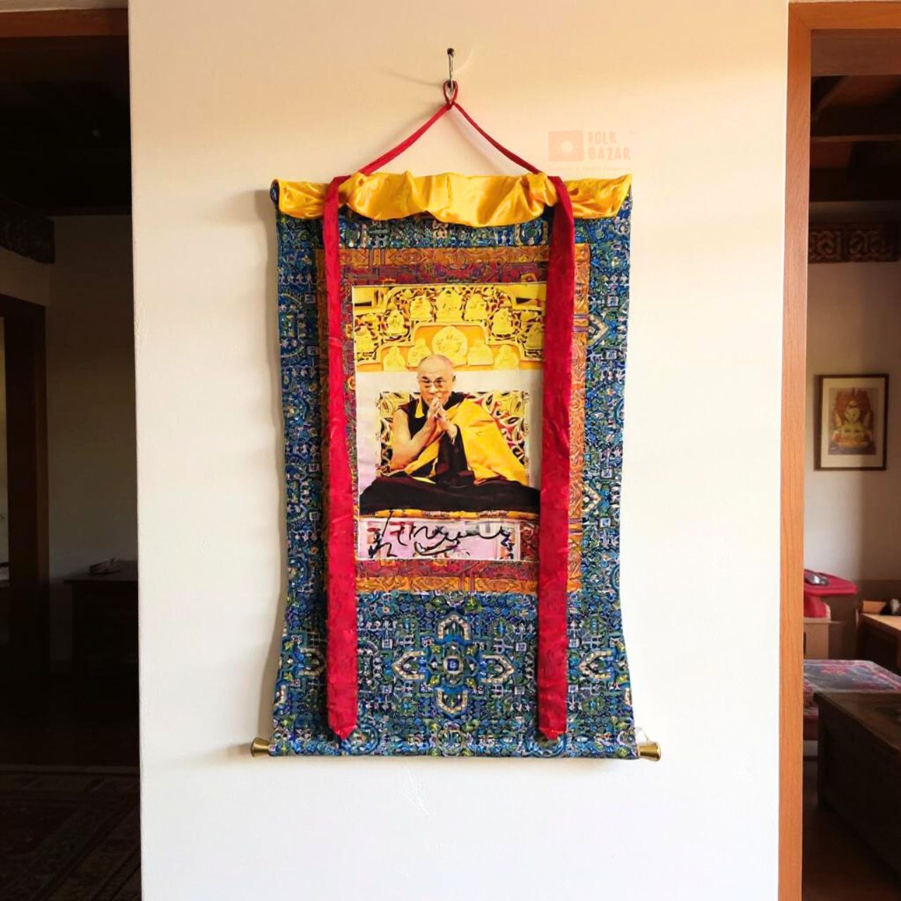 Dalai Lama - Brocade Computer Canvas Printed Premium Thangka