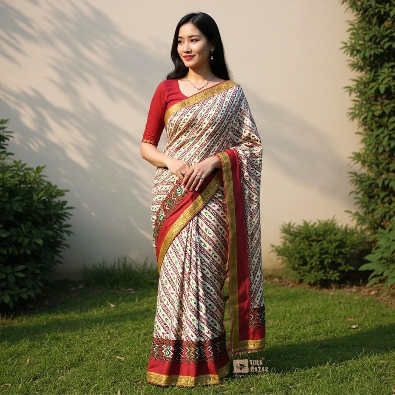 Dhaka Saree with Blouse