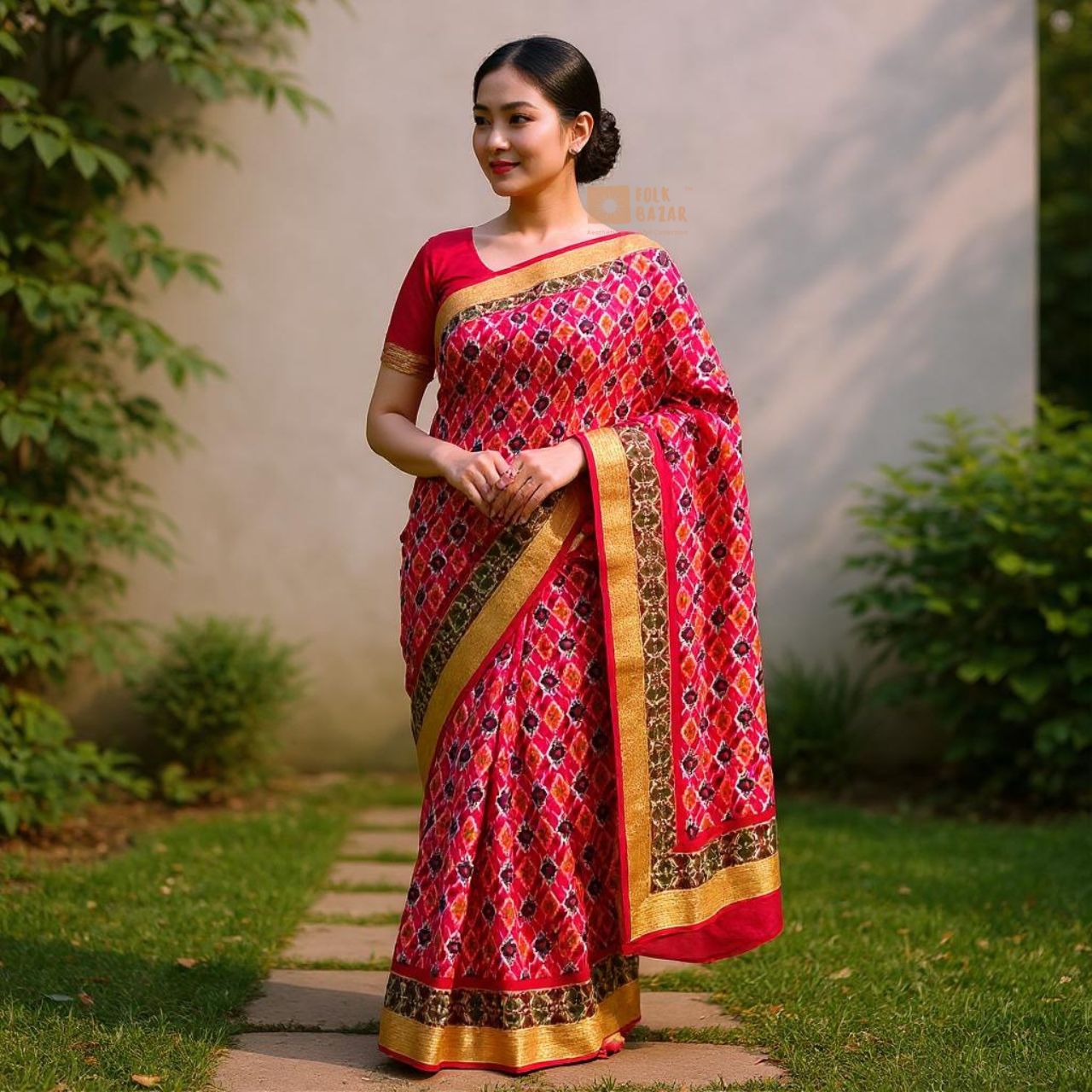 Dhaka Saree with Blouse