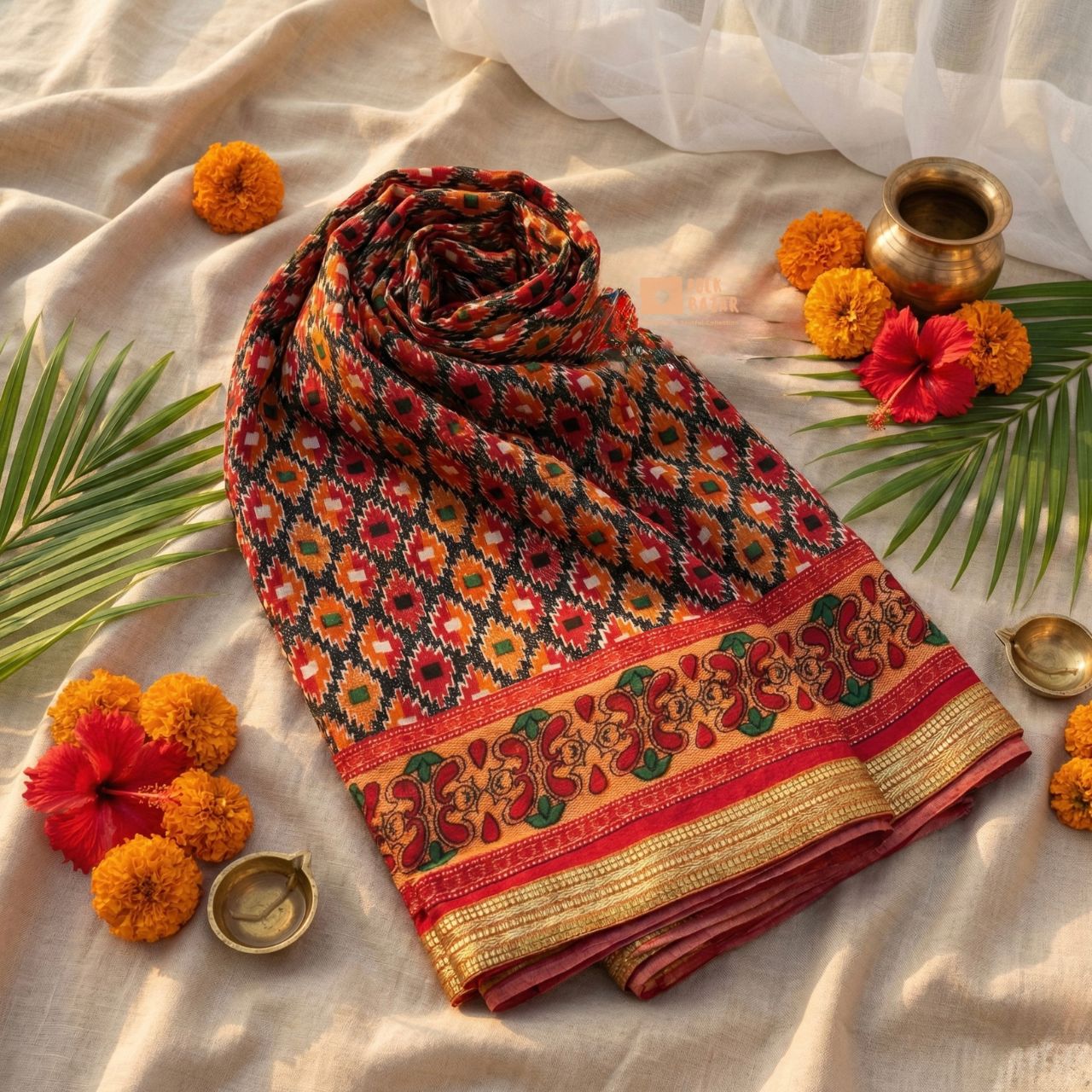 Dhaka Saree with Blouse Piece