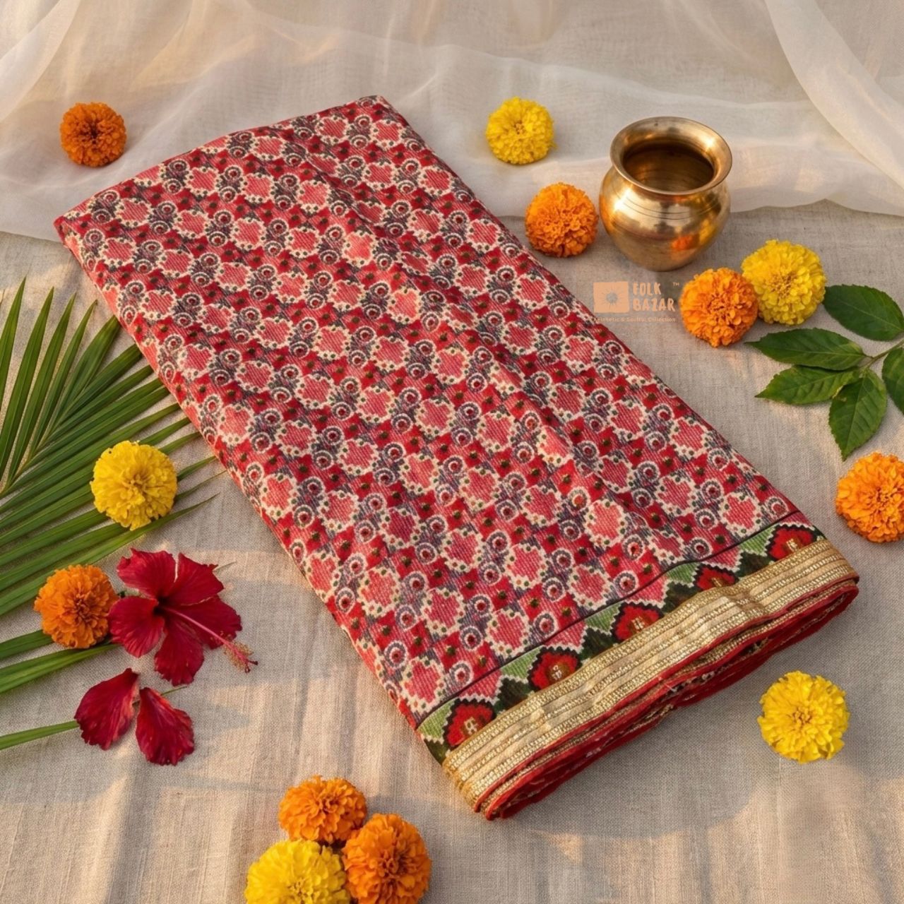 Dhaka Saree with Blouse Piece