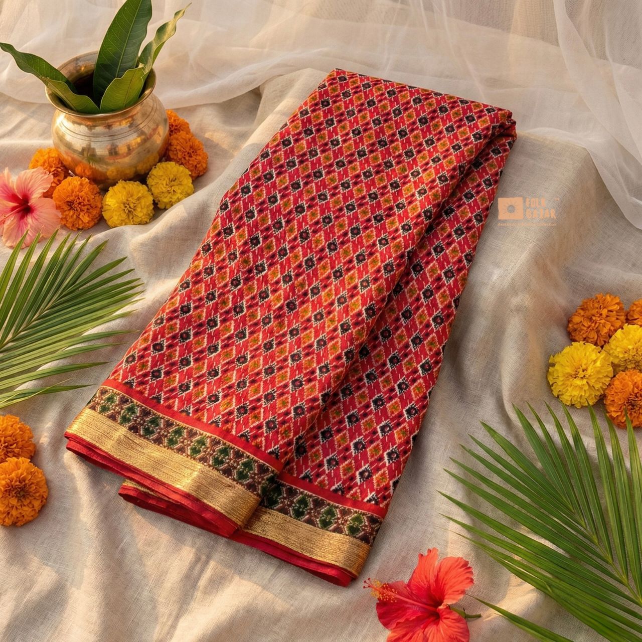 Dhaka Saree with Blouse Peice