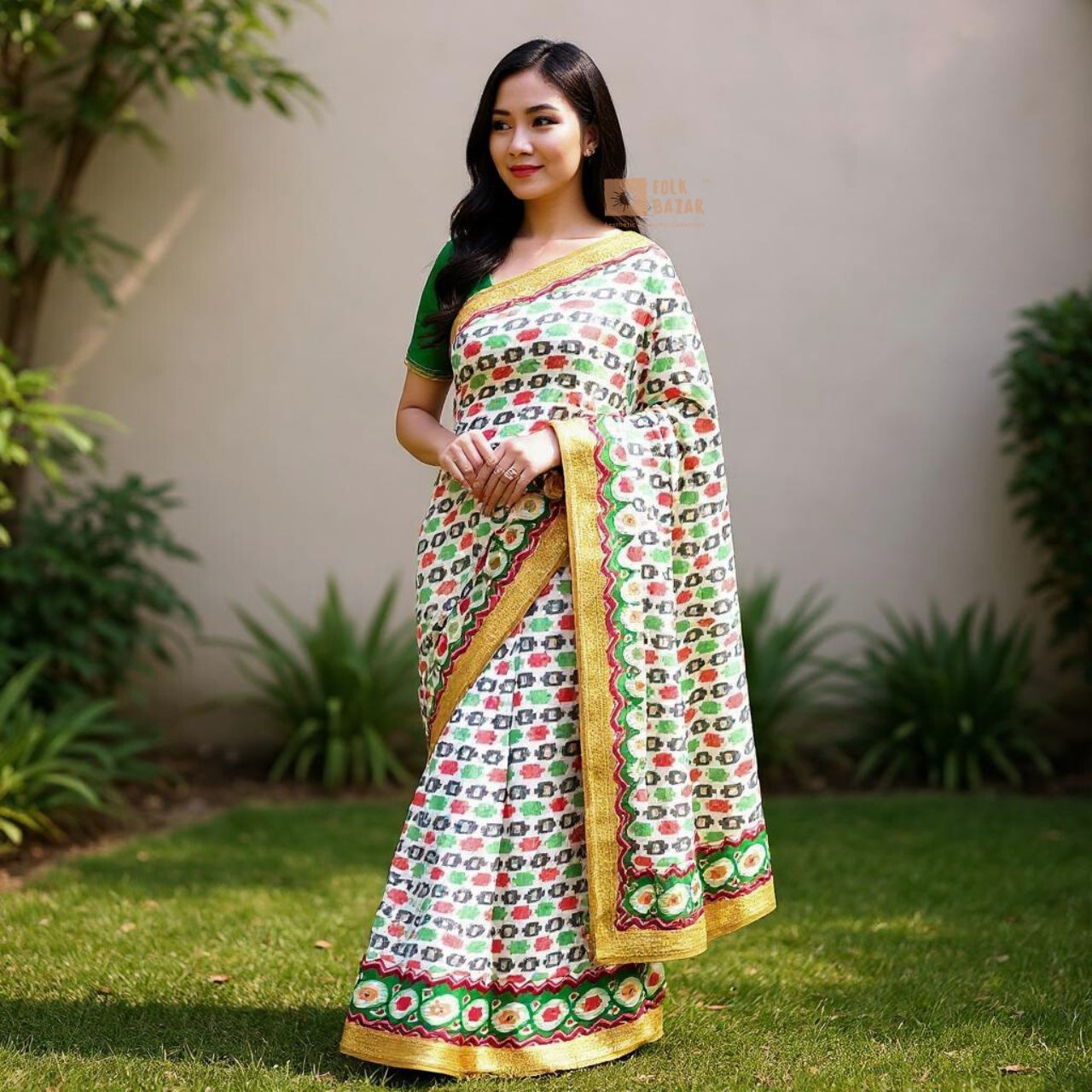 Dhaka Saree with Blouse