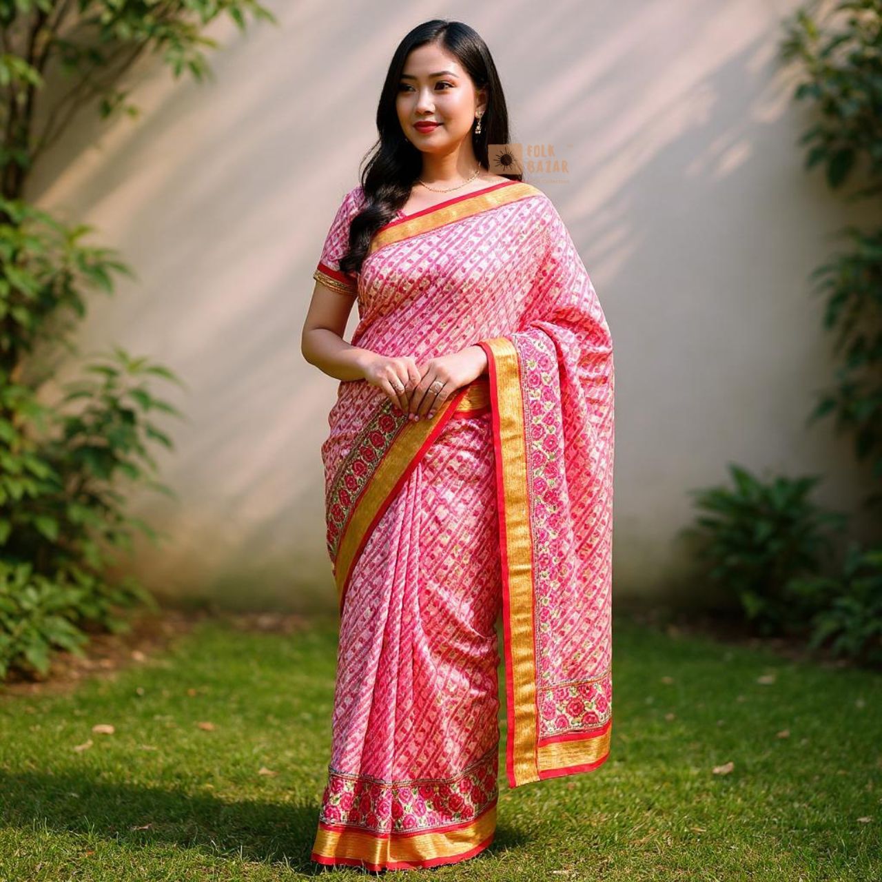 Dhaka Saree with Blouse