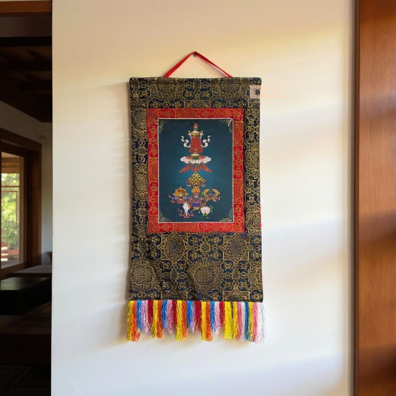 Eight Lucky Sign - Brocade Thangka