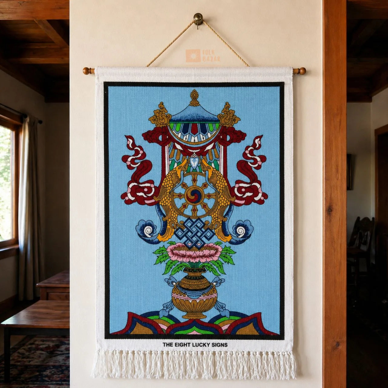 Eight Lucky Signs (Jute Wall Hanging)