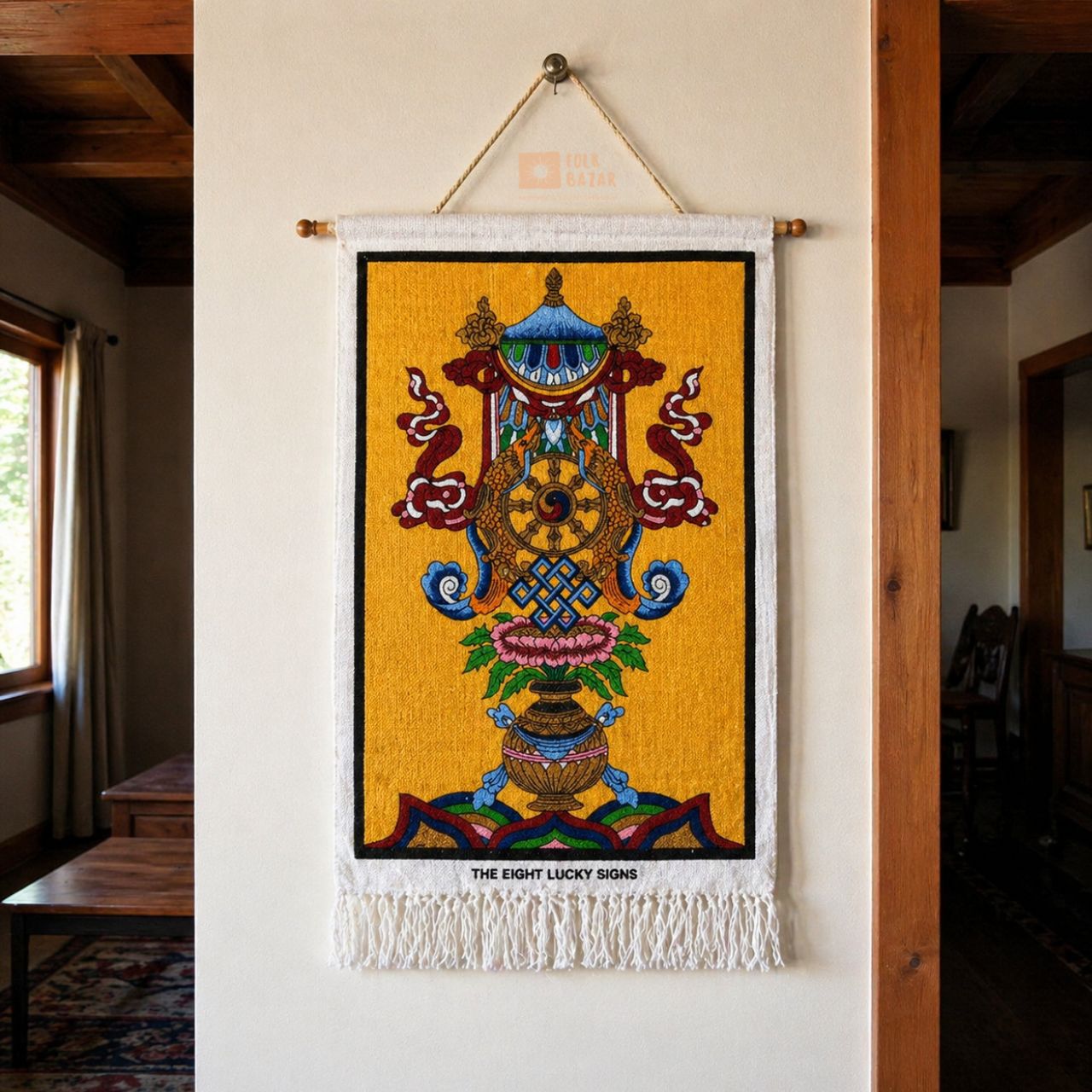 Eight Lucky Signs (Jute Wall Hanging)